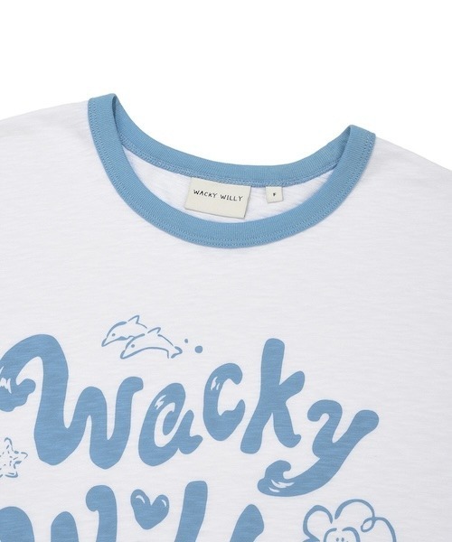 Wacky WiLLy(ワッキーウィリー)の「WOMEN'S TYPOGRAPHIC SLUB SHORT SLEEVE T-SHIRT(Tシャツ/カットソー・レディース・ホワイト/ダークネイビー・FREE)」の9枚目の写真
