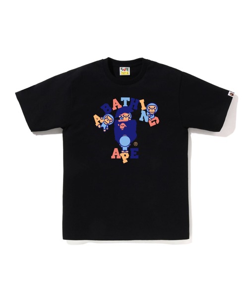 A BATHING APE(アベイシングエイプ)の「COLORS COLLEGE MILO TEE(Tシャツ/カットソー・メンズ・イエロー/ブラック/ホワイト・XX-LARGE/LARGE/XXX-LARGE/X-LARGE/MEDIUM/SMALL)」の1枚目の写真