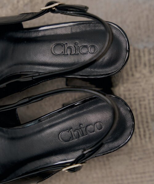 Chico(チコ)の「チャーム付きブロックヒールミュール(パンプス・レディース・ピンク/ブラック・LARGE/MEDIUM/SMALL)」の3枚目の写真