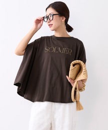 "SOLMER"ロゴフレアスリーブTシャツ
