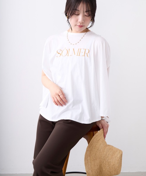 MICA&DEAL(マイカ&ディール)の「"SOLMER"ロゴフレアスリーブTシャツ(Tシャツ/カットソー・レディース・ホワイト/チャコールグレー/ブラウン・FREE)」の5枚目の写真