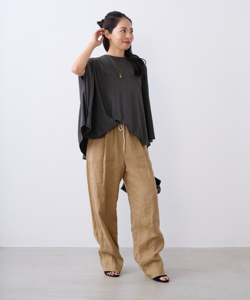 MICA&DEAL(マイカ&ディール)の「"SOLMER"ロゴフレアスリーブTシャツ(Tシャツ/カットソー・レディース・ホワイト/チャコールグレー/ブラウン・FREE)」の19枚目の写真