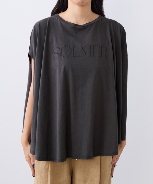 MICA&DEAL(マイカ&ディール)の「"SOLMER"ロゴフレアスリーブTシャツ(Tシャツ/カットソー・レディース・ホワイト/チャコールグレー/ブラウン・FREE)」の11枚目の写真