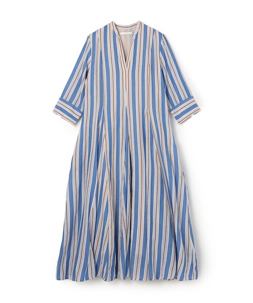 NE QUITTEZ PAS!(ヌキテパ)の「ne Quittez pas Cotton Voile Stripe ワンピース(ワンピース・レディース・ブラック系その他/イエロー系その他/ブルー系その他・M)」の1枚目の写真