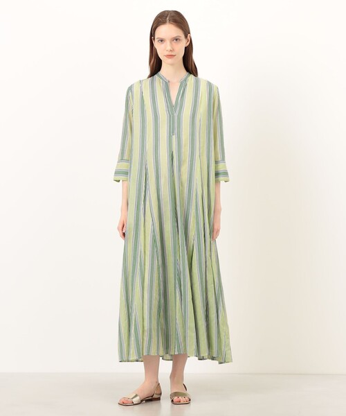 NE QUITTEZ PAS!(ヌキテパ)の「ne Quittez pas Cotton Voile Stripe ワンピース(ワンピース・レディース・ブラック系その他/イエロー系その他/ブルー系その他・M)」の4枚目の写真