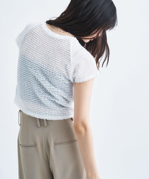 CODE A(コードエー)の「frill mini tee(Tシャツ/カットソー・レディース・ホワイト/ブラック・00)」の4枚目の写真