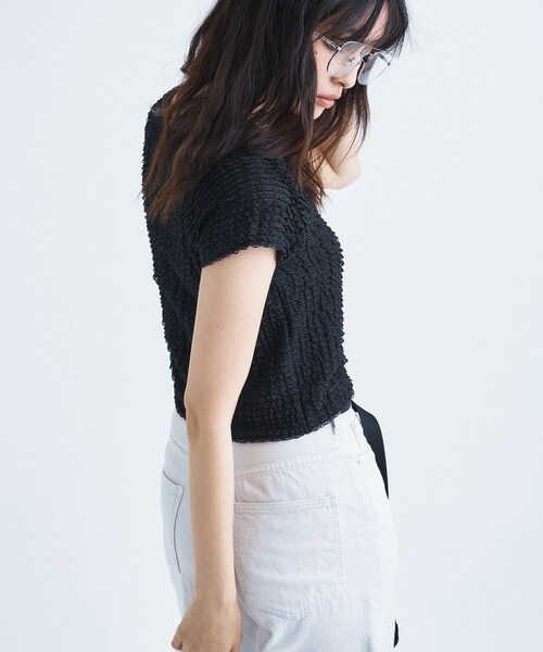 CODE A(コードエー)の「frill mini tee(Tシャツ/カットソー・レディース・ホワイト/ブラック・00)」の8枚目の写真