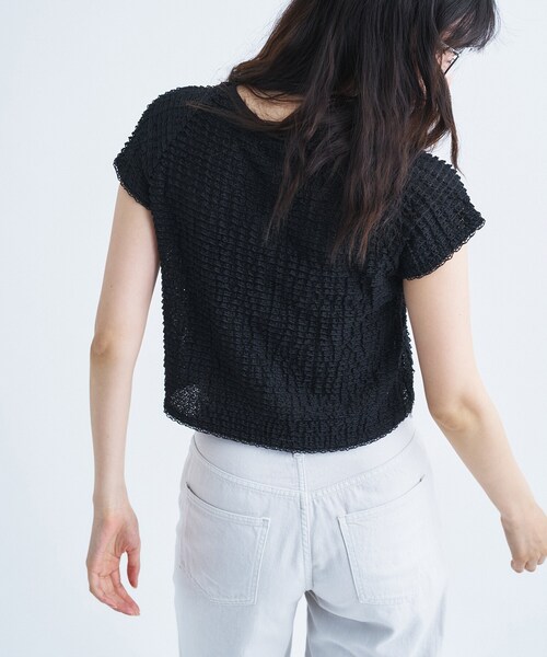 CODE A(コードエー)の「frill mini tee(Tシャツ/カットソー・レディース・ホワイト/ブラック・00)」の9枚目の写真