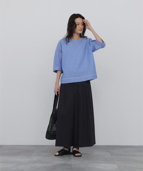 human woman(ヒューマンウーマン)の「◆【名品 / UVカット / ウォッシャブル】クールマックスタックスカーチョ(その他パンツ・レディース・ベージュ/ブルー/ブラック・SMALL/LARGE/MEDIUM)」の10枚目の写真