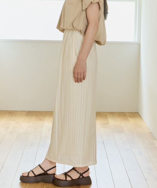OLUN(オルン)の「jacquard I-line skirt/ジャガードIラインスカート(スカート・レディース・ブラウン/アイボリー/ブラック・FREE/X-SMALL/SMALL)」の16枚目の写真