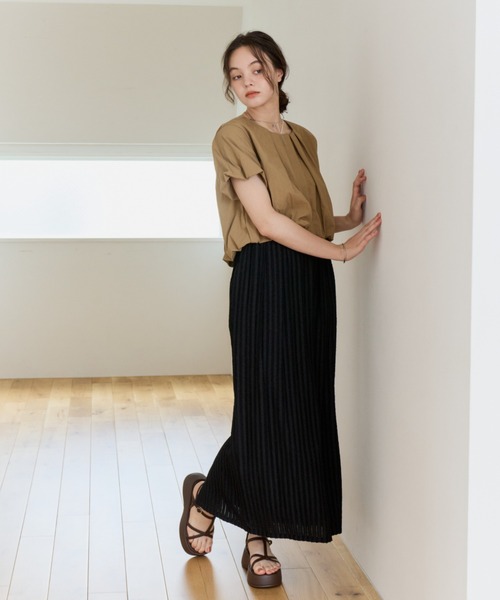 OLUN(オルン)の「jacquard I-line skirt/ジャガードIラインスカート(スカート・レディース・ブラウン/アイボリー/ブラック・FREE/X-SMALL/SMALL)」の10枚目の写真