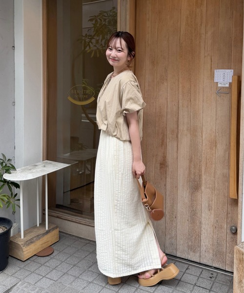 OLUN(オルン)の「jacquard I-line skirt/ジャガードIラインスカート(スカート・レディース・ブラウン/アイボリー/ブラック・FREE/X-SMALL/SMALL)」の12枚目の写真