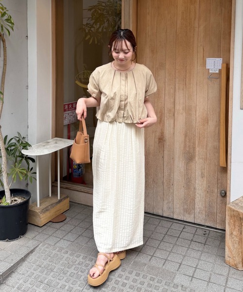 OLUN(オルン)の「jacquard I-line skirt/ジャガードIラインスカート(スカート・レディース・ブラウン/アイボリー/ブラック・FREE/X-SMALL/SMALL)」の11枚目の写真
