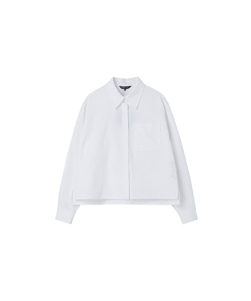 LAP（ラップ）の「ベーシッククロップトリムシャツ AS1WB261（シャツ/ブラウス・レディース・ホワイト/ピンク・FREE）」の2枚目の写真