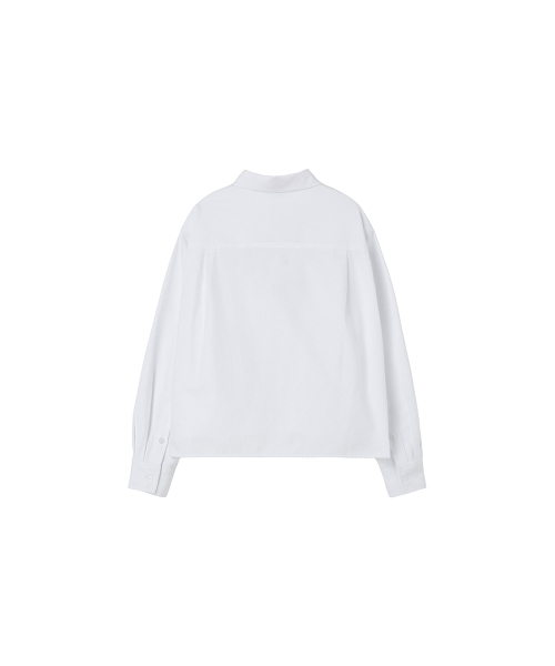 LAP（ラップ）の「ベーシッククロップトリムシャツ AS1WB261（シャツ/ブラウス・レディース・ホワイト/ピンク・FREE）」の3枚目の写真