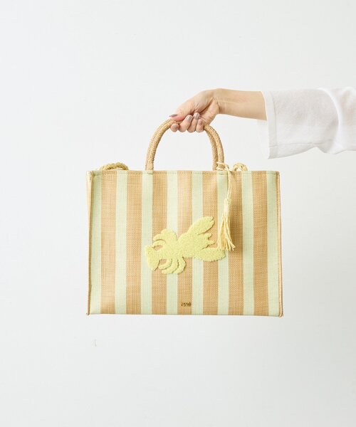 ear PAPILLONNER（イアパピヨネ）の「【NALI】ストライプストロートートバッグ/ショルダーバッグ（トートバッグ・レディース・ミント/イエロー・FREE）」の5枚目の写真