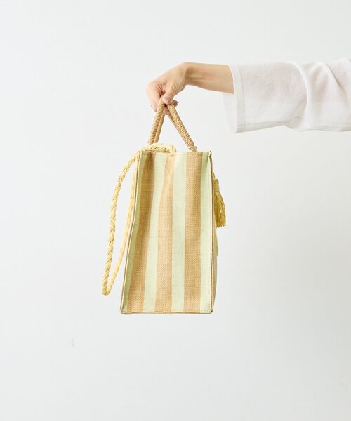 ear PAPILLONNER（イアパピヨネ）の「【NALI】ストライプストロートートバッグ/ショルダーバッグ（トートバッグ・レディース・ミント/イエロー・FREE）」の6枚目の写真