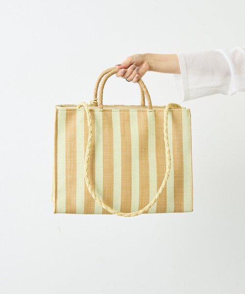 ear PAPILLONNER（イアパピヨネ）の「【NALI】ストライプストロートートバッグ/ショルダーバッグ（トートバッグ・レディース・ミント/イエロー・FREE）」の7枚目の写真