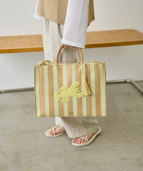 ear PAPILLONNER（イアパピヨネ）の「【NALI】ストライプストロートートバッグ/ショルダーバッグ（トートバッグ・レディース・ミント/イエロー・FREE）」の18枚目の写真