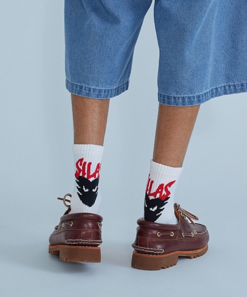 SILAS(サイラス)の「DEMON SOCKS(ソックス/靴下・メンズ・ホワイト/グリーン/ブラック・ONE SIZE)」の1枚目の写真