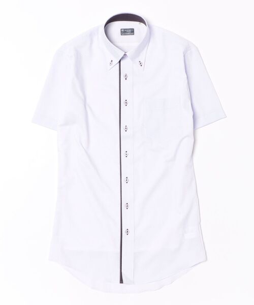 TOKYO SHIRTS(トウキョウシャツ)の「【Layered Cool】【吸水速乾】 形態安定ノンアイロン ボタンダウン 半袖ビジネスワイシャツ(ビジネスシャツ・メンズ・パープル・首回り42cm/首回り43cm/首回り41cm/首回り37cm/首回り39cm)」の6枚目の写真