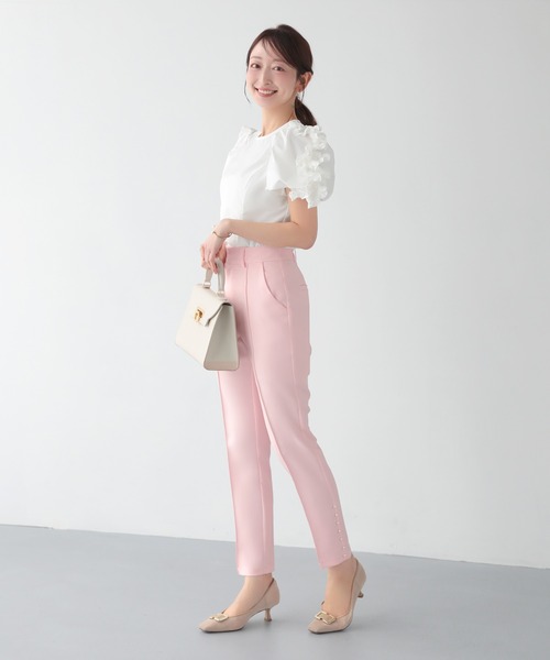 Mirenue（ミレニュー）の「パールテーパードパンツ（その他パンツ・レディース・ピンク/ブラック/ホワイト・M/S）」の3枚目の写真