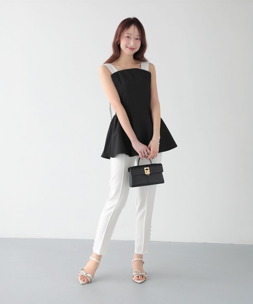 Mirenue（ミレニュー）の「パールテーパードパンツ（その他パンツ・レディース・ピンク/ブラック/ホワイト・M/S）」の9枚目の写真