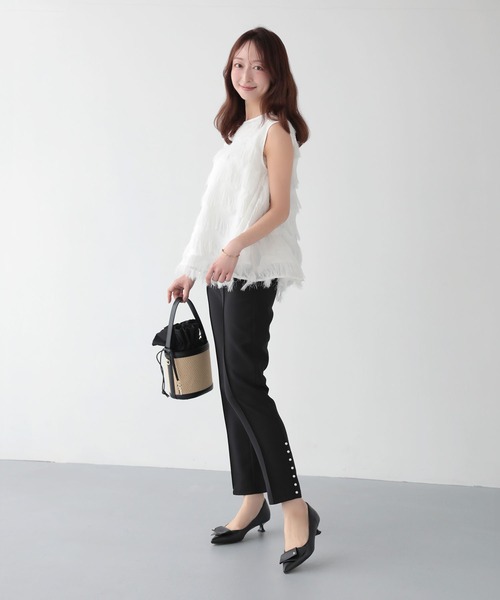 Mirenue（ミレニュー）の「パールテーパードパンツ（その他パンツ・レディース・ピンク/ブラック/ホワイト・M/S）」の15枚目の写真