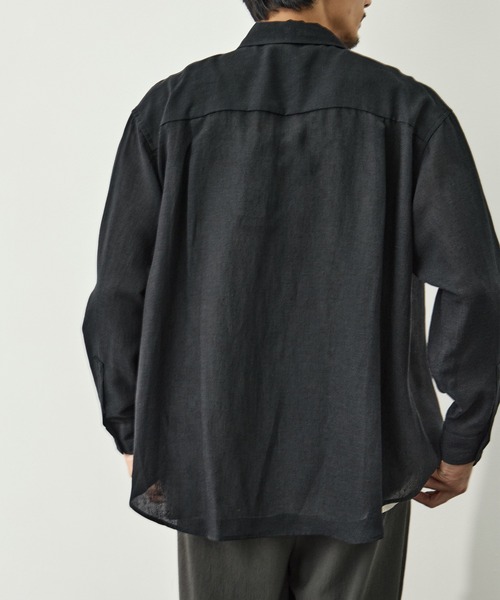 CITY TOKYO(シティトウキョウ)の「【CITY TOKYO/シティートーキョー】Twist linen リラックスシャツ(シャツ/ブラウス・メンズ・オフホワイト/ブラック・1/3/2)」の7枚目の写真