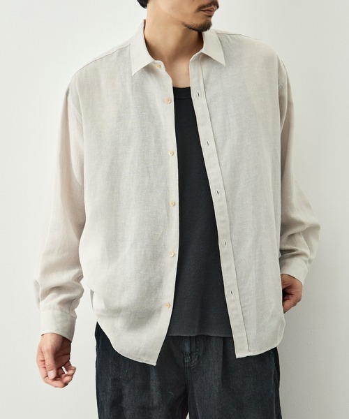 CITY TOKYO(シティトウキョウ)の「【CITY TOKYO/シティートーキョー】Twist linen リラックスシャツ(シャツ/ブラウス・メンズ・オフホワイト/ブラック・1/3/2)」の12枚目の写真