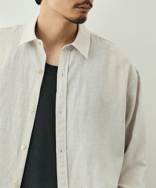 CITY TOKYO(シティトウキョウ)の「【CITY TOKYO/シティートーキョー】Twist linen リラックスシャツ(シャツ/ブラウス・メンズ・オフホワイト/ブラック・1/3/2)」の17枚目の写真
