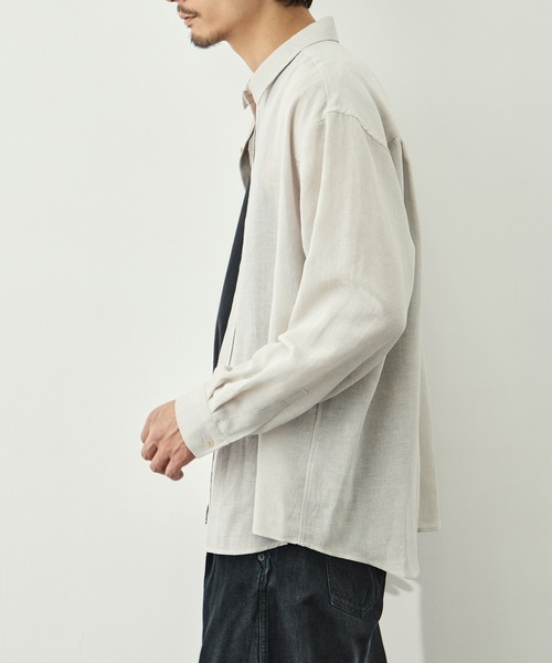 CITY TOKYO(シティトウキョウ)の「【CITY TOKYO/シティートーキョー】Twist linen リラックスシャツ(シャツ/ブラウス・メンズ・オフホワイト/ブラック・1/3/2)」の13枚目の写真