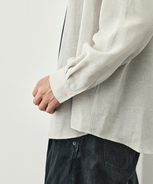 CITY TOKYO(シティトウキョウ)の「【CITY TOKYO/シティートーキョー】Twist linen リラックスシャツ(シャツ/ブラウス・メンズ・オフホワイト/ブラック・1/3/2)」の20枚目の写真