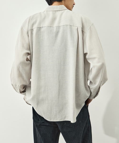 CITY TOKYO(シティトウキョウ)の「【CITY TOKYO/シティートーキョー】Twist linen リラックスシャツ(シャツ/ブラウス・メンズ・オフホワイト/ブラック・1/3/2)」の14枚目の写真