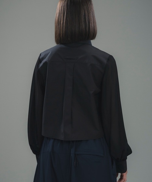 +phenix（プラスフェニックス）の「+phenix(プラスフェニックス)SHEER SLEEVE CROPPED SHIRT / シアースリーブ クロップドシャツ（シャツ/ブラウス・レディース・ブラック/ホワイト/ベージュ・M/L）」の12枚目の写真