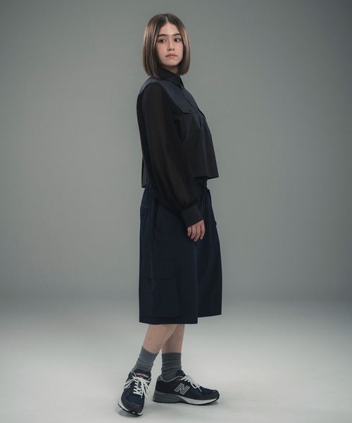 +phenix（プラスフェニックス）の「+phenix(プラスフェニックス)SHEER SLEEVE CROPPED SHIRT / シアースリーブ クロップドシャツ（シャツ/ブラウス・レディース・ブラック/ホワイト/ベージュ・M/L）」の17枚目の写真