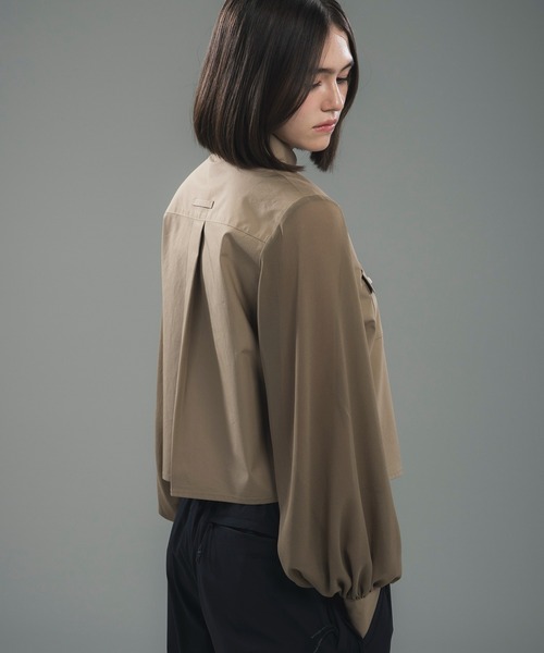 +phenix（プラスフェニックス）の「+phenix(プラスフェニックス)SHEER SLEEVE CROPPED SHIRT / シアースリーブ クロップドシャツ（シャツ/ブラウス・レディース・ブラック/ホワイト/ベージュ・M/L）」の19枚目の写真