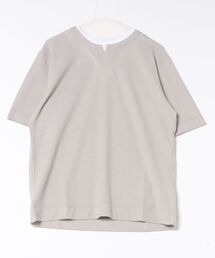 MEN'S MELROSE | リンクスストライプ フェイクレイヤードキーネックTシャツ(Tシャツ/カットソー)