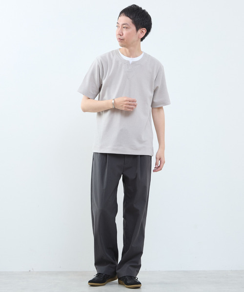 MEN'S MELROSE(メンズメルローズ)の「リンクスストライプ フェイクレイヤードキーネックTシャツ(Tシャツ/カットソー・メンズ・ライトグレー/ブルー/ネイビー・2/3/4)」の20枚目の写真
