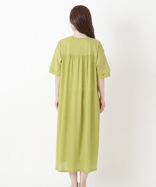 one'sterrace(ワンズテラス)の「【ひんやり】コットン天竺 切替コンビ5分袖ワンピース(ワンピース・レディース・ブルー系その他7/グレー系その他7/オリーブ系3・02)」の15枚目の写真