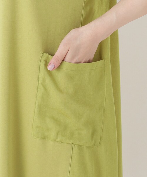 one'sterrace(ワンズテラス)の「【ひんやり】コットン天竺 切替コンビ5分袖ワンピース(ワンピース・レディース・ブルー系その他7/グレー系その他7/オリーブ系3・02)」の12枚目の写真