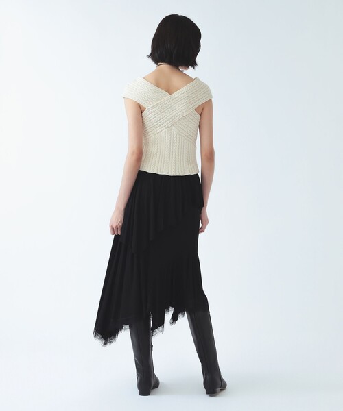 Ray BEAMS(レイビームス)の「ランダム レースヘム スカート(スカート・レディース・ブラック/ダークブラウン・ONE SIZE)」の5枚目の写真