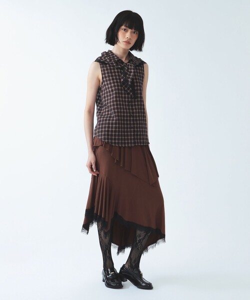 Ray BEAMS(レイビームス)の「ランダム レースヘム スカート(スカート・レディース・ブラック/ダークブラウン・ONE SIZE)」の8枚目の写真