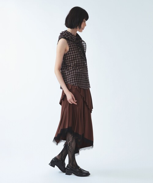 Ray BEAMS(レイビームス)の「ランダム レースヘム スカート(スカート・レディース・ブラック/ダークブラウン・ONE SIZE)」の9枚目の写真