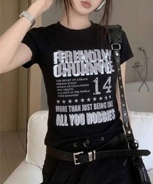 【26年春夏新作】Y2K ヴィンテージ加工 グラフィックロゴプリントTシャツ