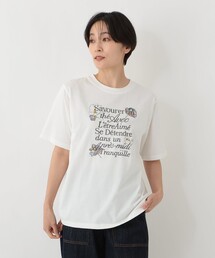 Afternoon Tea | パッチワーク刺繍Tシャツ/リバティプリント(Tシャツ/カットソー)