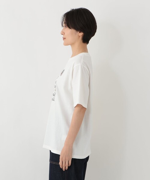 Afternoon Tea（アフタヌーンティー）の「パッチワーク刺繍Tシャツ/リバティプリント（Tシャツ/カットソー・レディース・ライトピンク/オフホワイト/ダークブラウン・MEDIUM）」の5枚目の写真