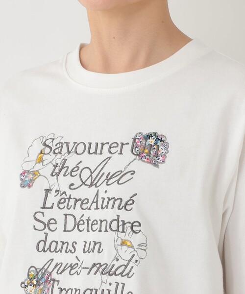 Afternoon Tea（アフタヌーンティー）の「パッチワーク刺繍Tシャツ/リバティプリント（Tシャツ/カットソー・レディース・ライトピンク/オフホワイト/ダークブラウン・MEDIUM）」の7枚目の写真