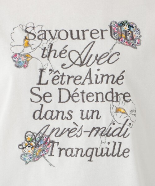 Afternoon Tea（アフタヌーンティー）の「パッチワーク刺繍Tシャツ/リバティプリント（Tシャツ/カットソー・レディース・ライトピンク/オフホワイト/ダークブラウン・MEDIUM）」の8枚目の写真