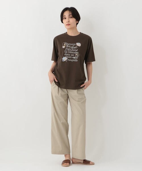Afternoon Tea（アフタヌーンティー）の「パッチワーク刺繍Tシャツ/リバティプリント（Tシャツ/カットソー・レディース・ライトピンク/オフホワイト/ダークブラウン・MEDIUM）」の9枚目の写真
